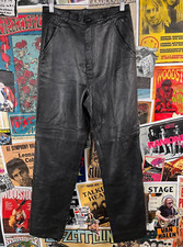 Vintage 90s High Rise Black Leather Suzelle Pants Womens 27-28" Waist 28x29