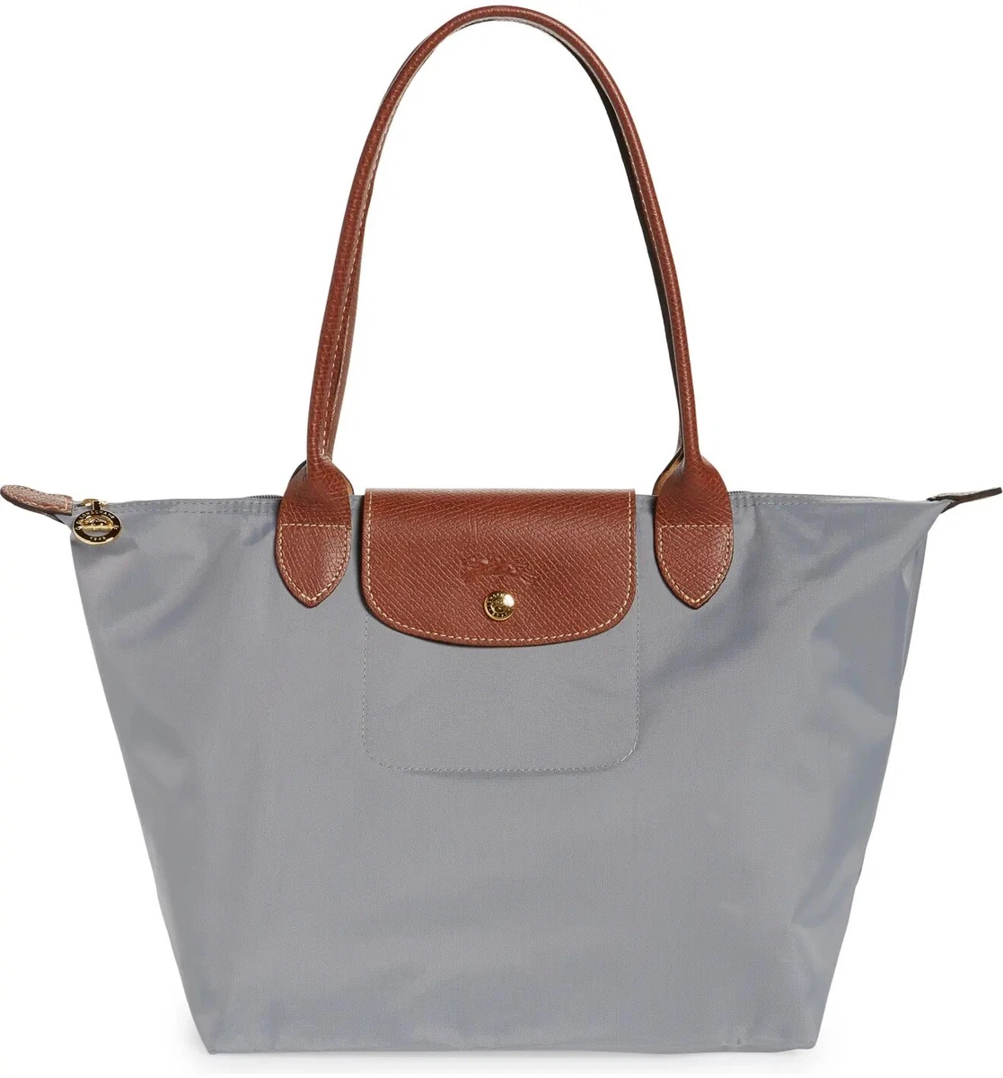 NWT LONGCHAMP Le Pliage Med Sml Nylon Shoulder Tote 2605089 Gray