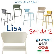 SCAB DESIGN SET SGABELLO CASA BAR LIVING PRANZO LISA TECNOPOLIMERO COLORI VARI