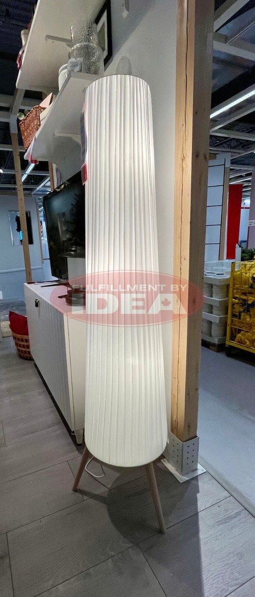 New IKEA OKENSAND Beech/White Floor Lamp 48 cm (19 