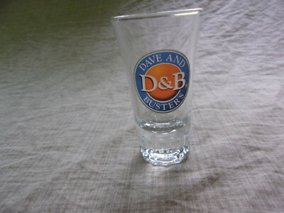 Vtg Kitchen Barware Shot Glass Dave And Busters D & B Double Shot Bar