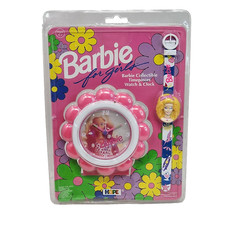 VINTAGE 1993 PINK BARBIE FOR GIRLS TIMEPIECES WATCH  CLOCK SET NEW SEALED NOS
