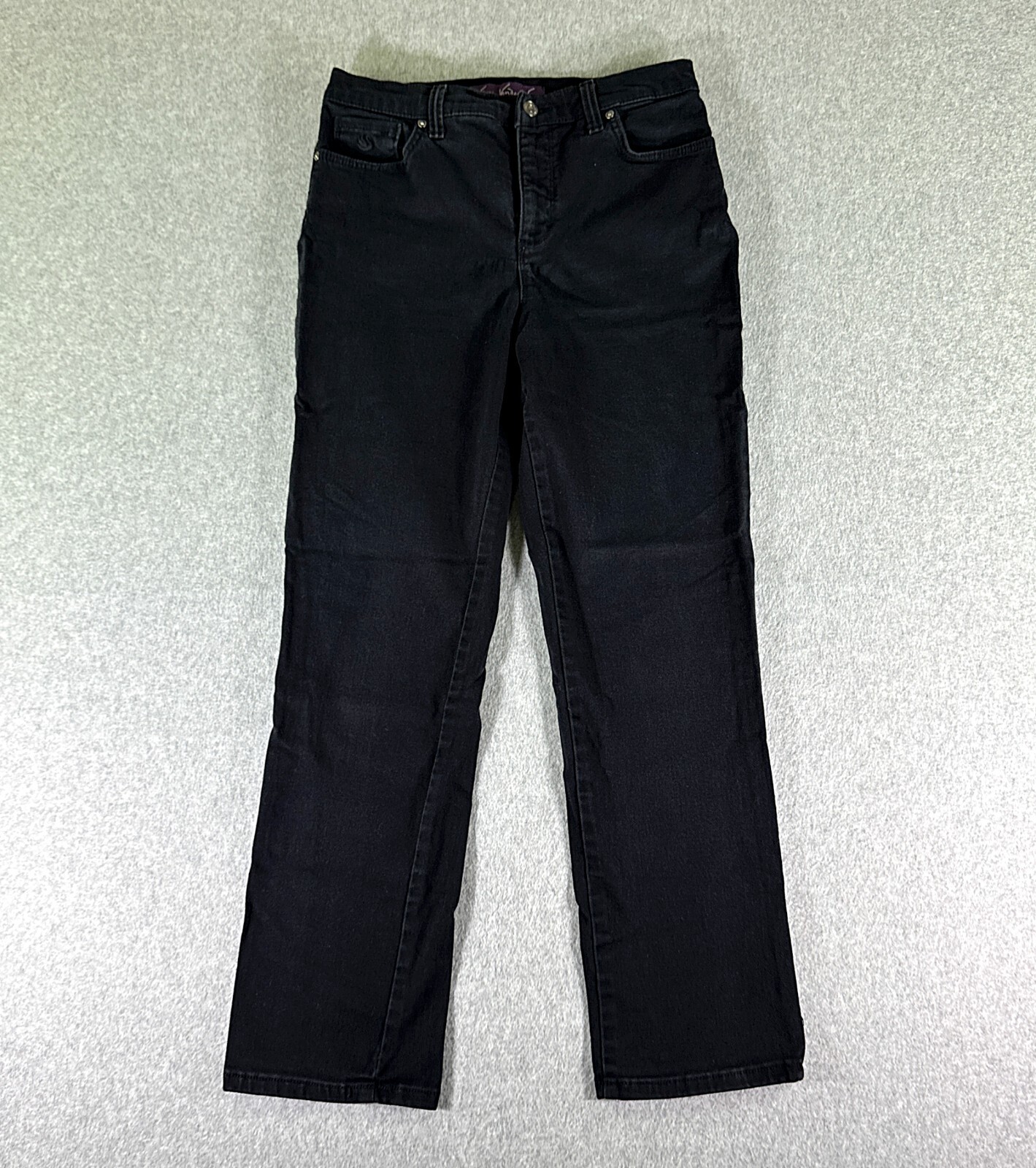 Gloria Vanderbilt Amanda Women’s Black Stretch Canvas Jeans Size 8P 28x27