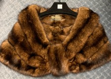 Barguzin Russian Royal Crown Sable Fur Wrap Stole Cape Bolero Jacket - 3 Rows
