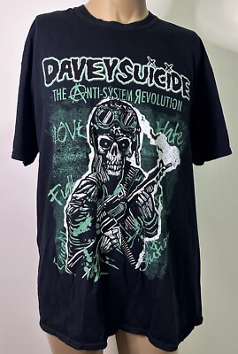 Men's Davey Suicide Killers The Anti System Revolution Concert T-shirt XL  black