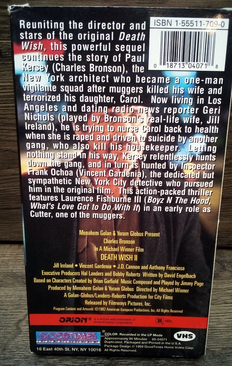 Death Wish II Charles Bronson Laurence Fishburne, Jill Ireland