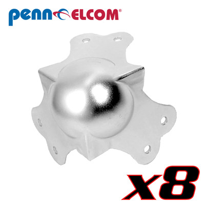 Eight Pack Penn Elcom 1003 Large Ball Cabinet Corner 16 Gauge Steel PennBrite