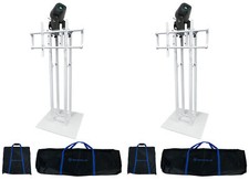  2 Rockville ROCK SPOT 260W DJ Moving Head Spot Lights White Totem/TV Stands