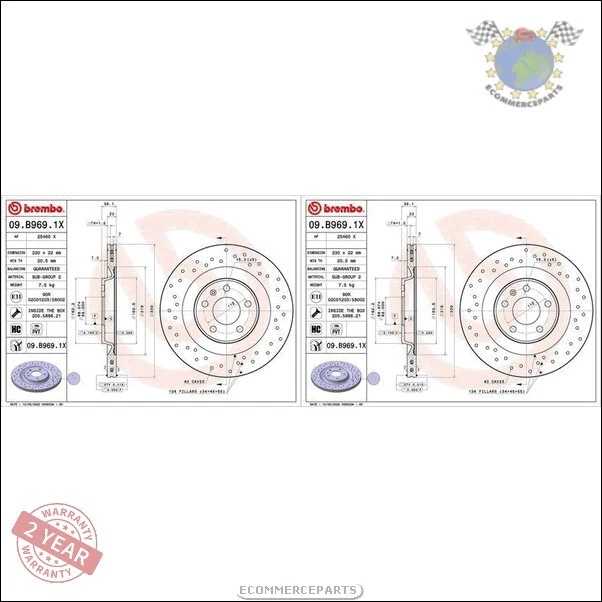 Jeu De Disques De Frein Avant AUDI Authentiques 375 Mm - Pour A7, A8, Q7 - Revêtus Performance, Neufs