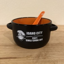 PROMOTIONAL MINI CERAMIC CROCK & SPOON IDAHO CITY
