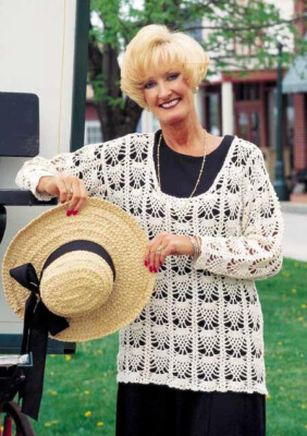 Häkelanleitung Kopie 4207.    Damen Pullover.    42'' Brustumfang.   Baumwolle