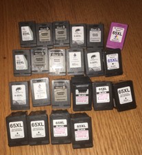 22 1 Color EMPTY Cartridge HP 65 BLACK Ink For Refill NOT VIRGIN