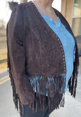 Authentic Jimi Hendrix LLC Lyric Culture Carlos Falchi fringe Leather jacke 3xL