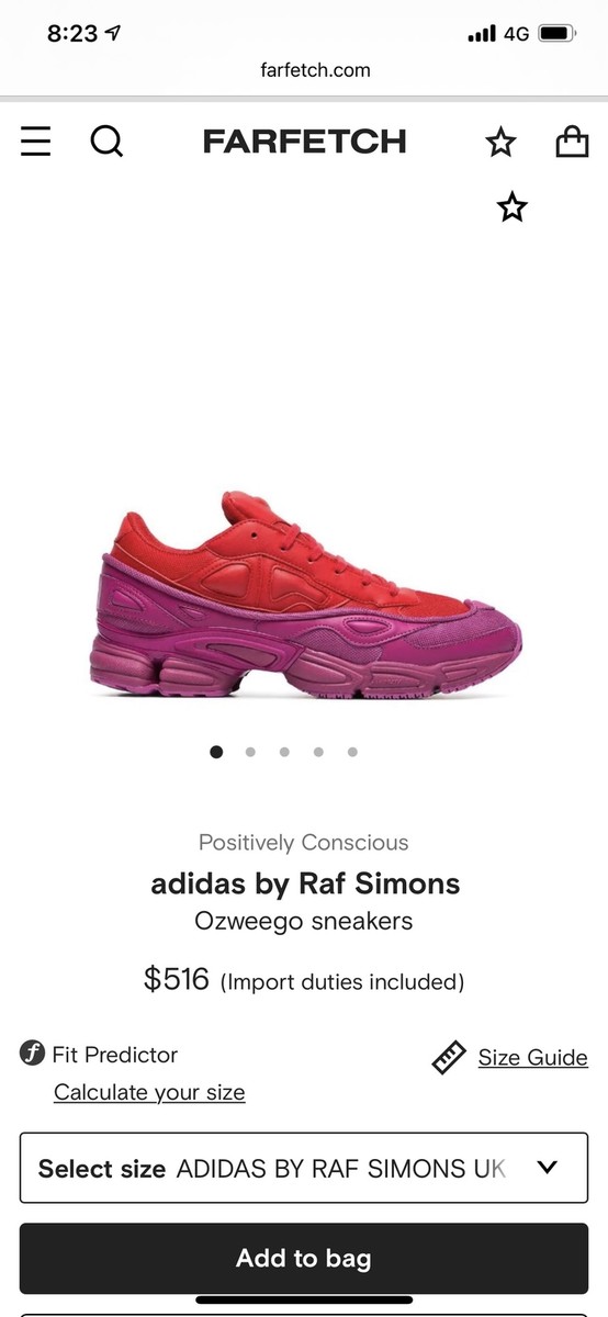 Size Guide Adidas One Size Fits Most Adidas Raf Raf Simons Shoe