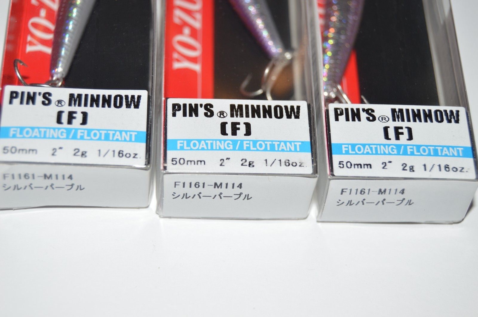 3 lures yo zuri pins minnow floating 2" 1/16oz f1161m114 holo purple trout lure eBay