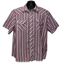 WRANGLER Western Style Pearl Snap Striped Short Sleeve Shirt XXL