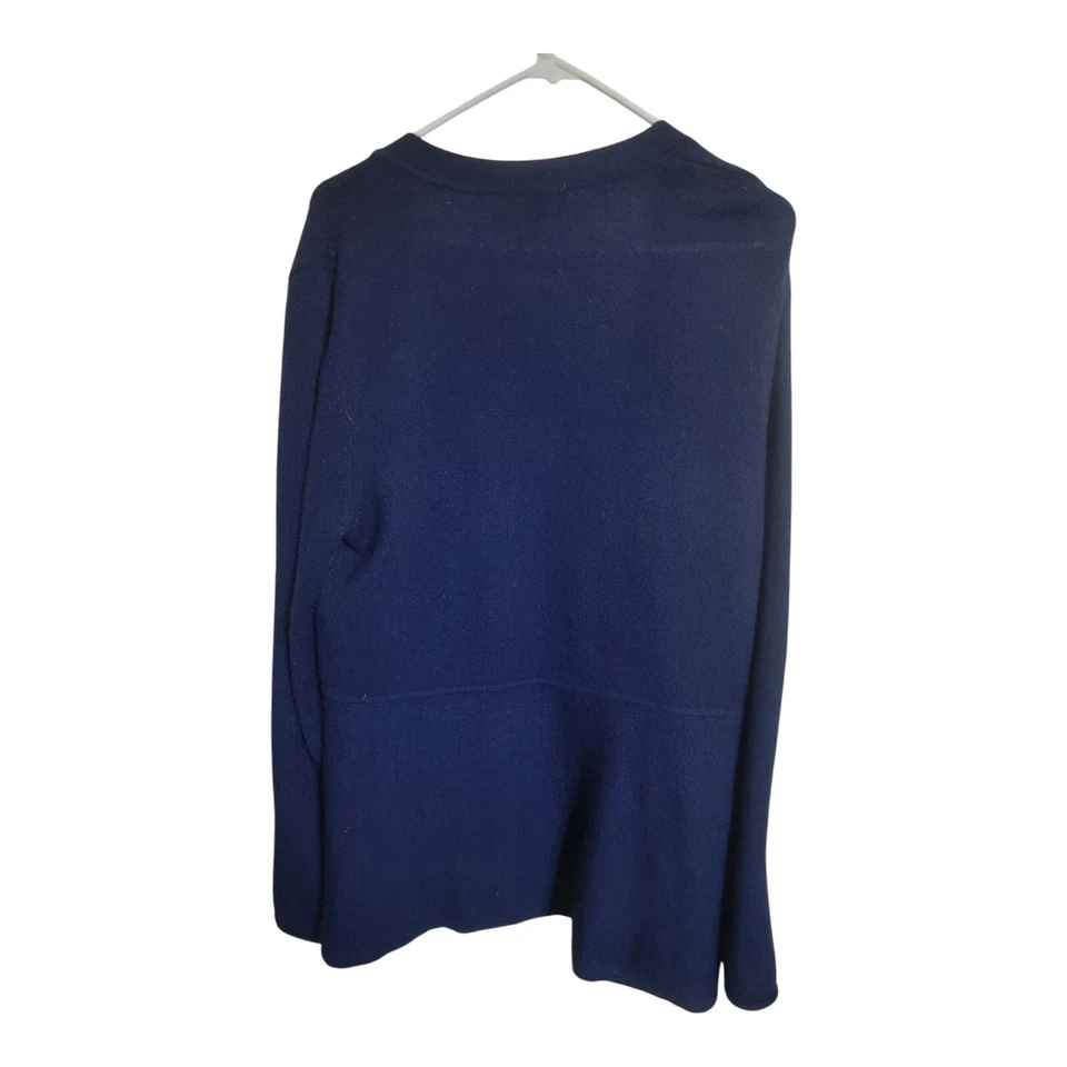 Suéter Charter Club Mujer L Azul Lujo Cachemira Cárdigan Minimalista Carrera Foto 2 de 4