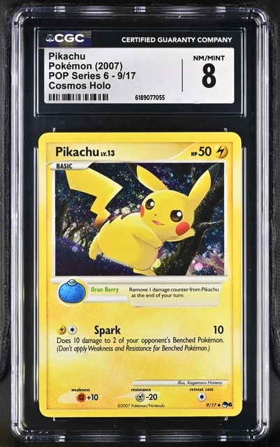 CGC 8 Pikachu 9/17 Pop Series 6 Cosmos Holo Pokemon Card