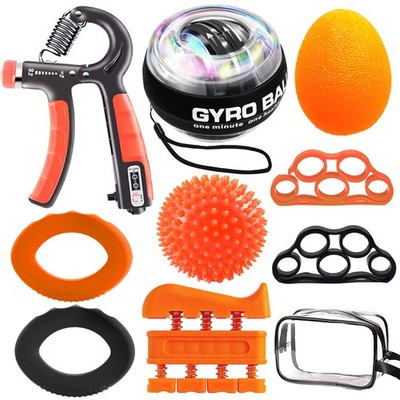 Hand Grip Strengthener 10 Pack, Adjustable Hand Gripper, Finger Stretcher, Gy...