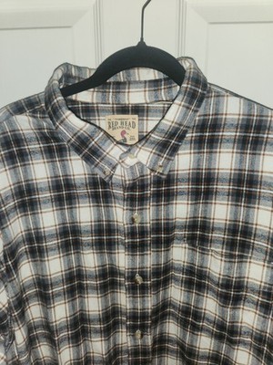 RedHead Brand Co Mens 2XL Flannel Shirt Red Navy Plaid Long Sleeve Button Down