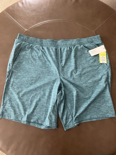 NWT All in Motion Men's 7" Stretch Woven Athletic Shorts Teal Size XL