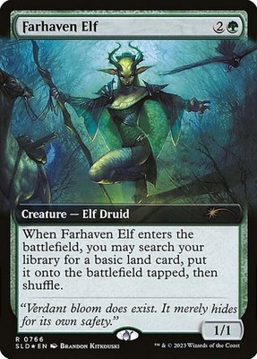 Farhaven Elf 0766 Extended Art Foil Rare Secret Lair MTG Near Mint