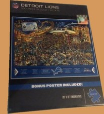 Officially Licensed Detroit Lions 500pc 20"x15" Puzzle w/Bonus Poster Included
