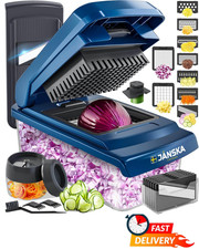 Ultra Heavy Duty 12 Blade Vegetable Chopper Spiralizer Mandoline Slicer Blue
