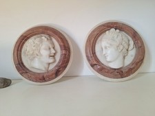 Grand Tour Par Relieve Portasanta Carra Mármol Sátiro Nimph Arcadia Obra Maestra