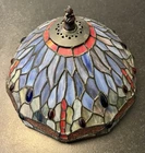 Vintage Tiffany Stained Glass Lamp Shade Red Dragonflies, 11×9 Inch with Holders