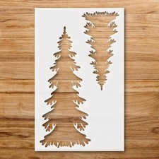 Pine Trees Silhouettes Wall Art Reusable Plastic Stencil - StencilAir