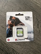 New Kingston 128GB SD Card UHS-1 Class 10 High Speed 100MB/s Canvas Select Plus