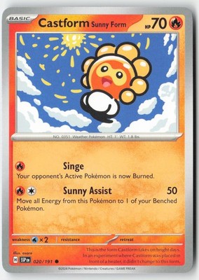 Pokemon - Castform Sunny Form #020/191 - SSP Common