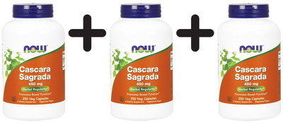 3 x NOW Foods Cascara Sagrada, 450mg - 250 vcaps (63,99 EUR/kg)