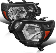 Faros negros compatibles con Toyota Tacoma L+R 2012-2015 par de faros delanteros lam