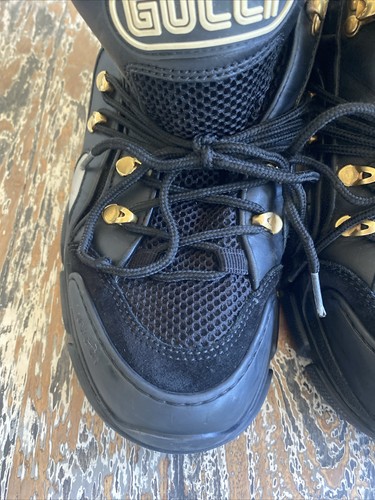Vintage Gucci Swag Flashtrek Journey Chunky Sneakers Hiking Leather Boots Shoes - Picture 4 of 20