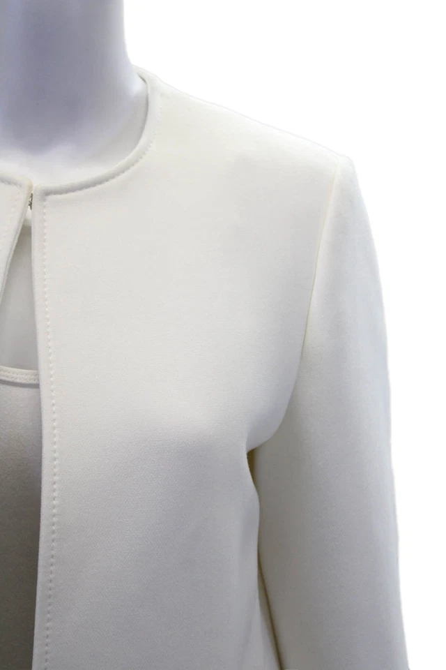 Zara 女式长袖圆领流苏长夹克米色 XS 码 — 第 2/4 张图片