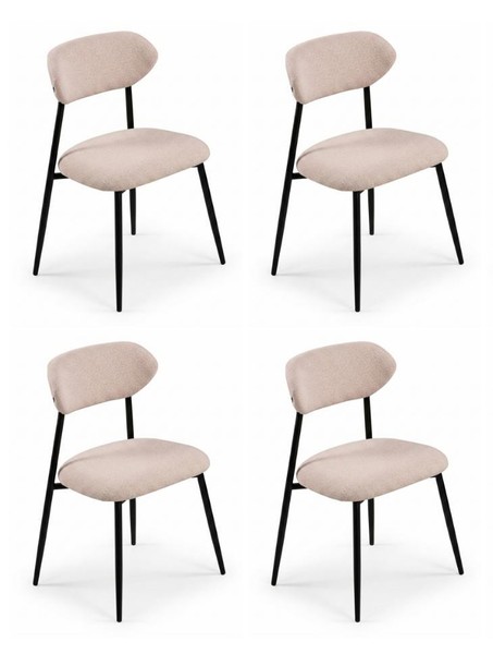 4X StüHle Stil Modern Farbe Beige Neu Esszimmer Praktisch Bequem Weich-image