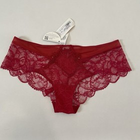 New Lise Charmel Red Lace Venice Boy Short Underwear Size L, Sexy Lingerie Panty