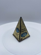 Vintage Phonograph Needle Tin Golden Pyramid, Come from the Top. 2 1/2" Tall