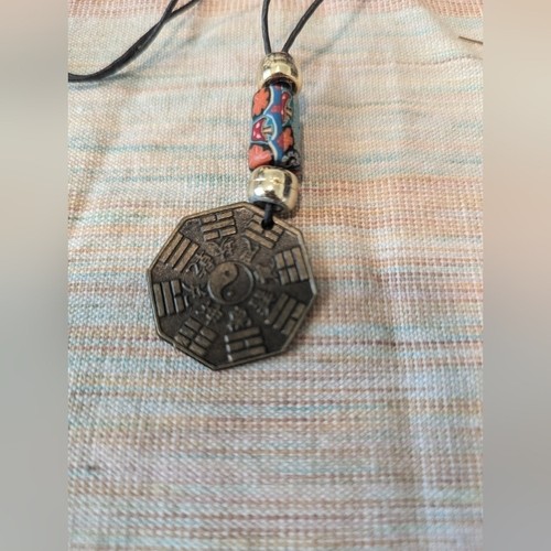 Chinese Coin Pendant Necklace Ancient Amulet Bronze Beads Boho Ethnic - Picture 6 of 7