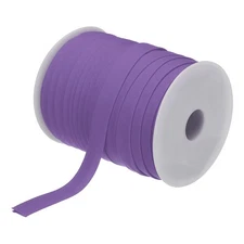 1/2" Double Fold Bias Tape Polyester Continuous Bulk Bias Tape Purple 55 Yards