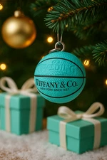 Tiffany Spalding Mini Basketball Keychain Gift for Basketball Lovers Aqua Blue