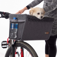 K H Dog Bike Basket Front Mount, Pet Bike Carrier for Small Dogs Cats, Bicycle
