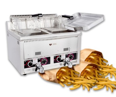 Gas Friteuse Fritteuse Fettbackgerät Gasfritteuse Profi Gastronomie Beeketal