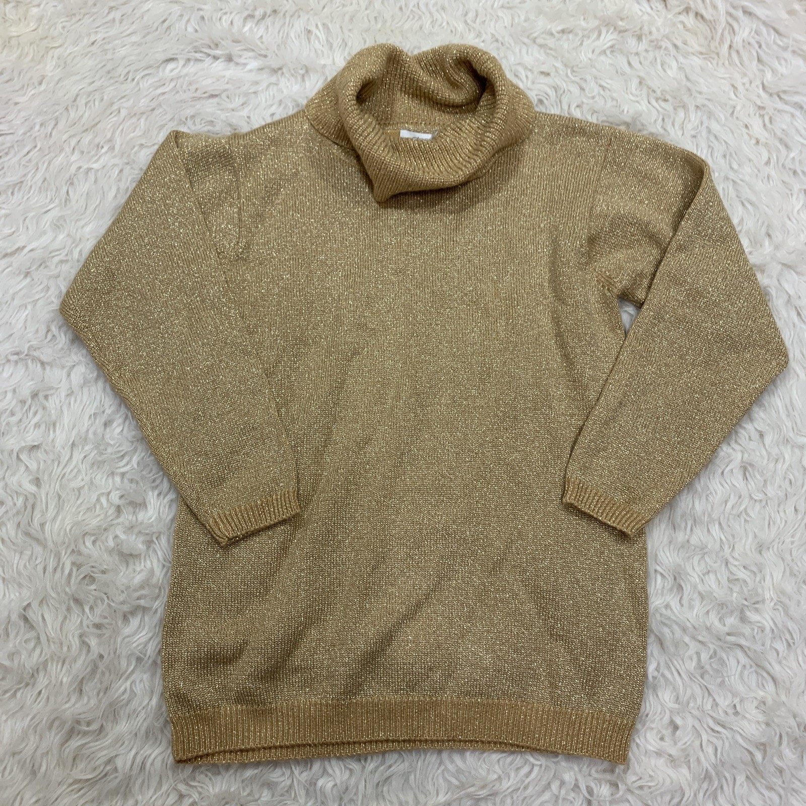 metallic gold turtleneck sweater small