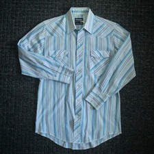 Vintage Wrangler Western Shirt Mens 15.5-32 Cowboy Pearl Snap Lightweight USA