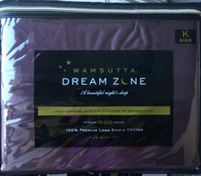 Wamsutta Dream Zone Plum King Sheet Set 1000 Thread Count Deep Pocket