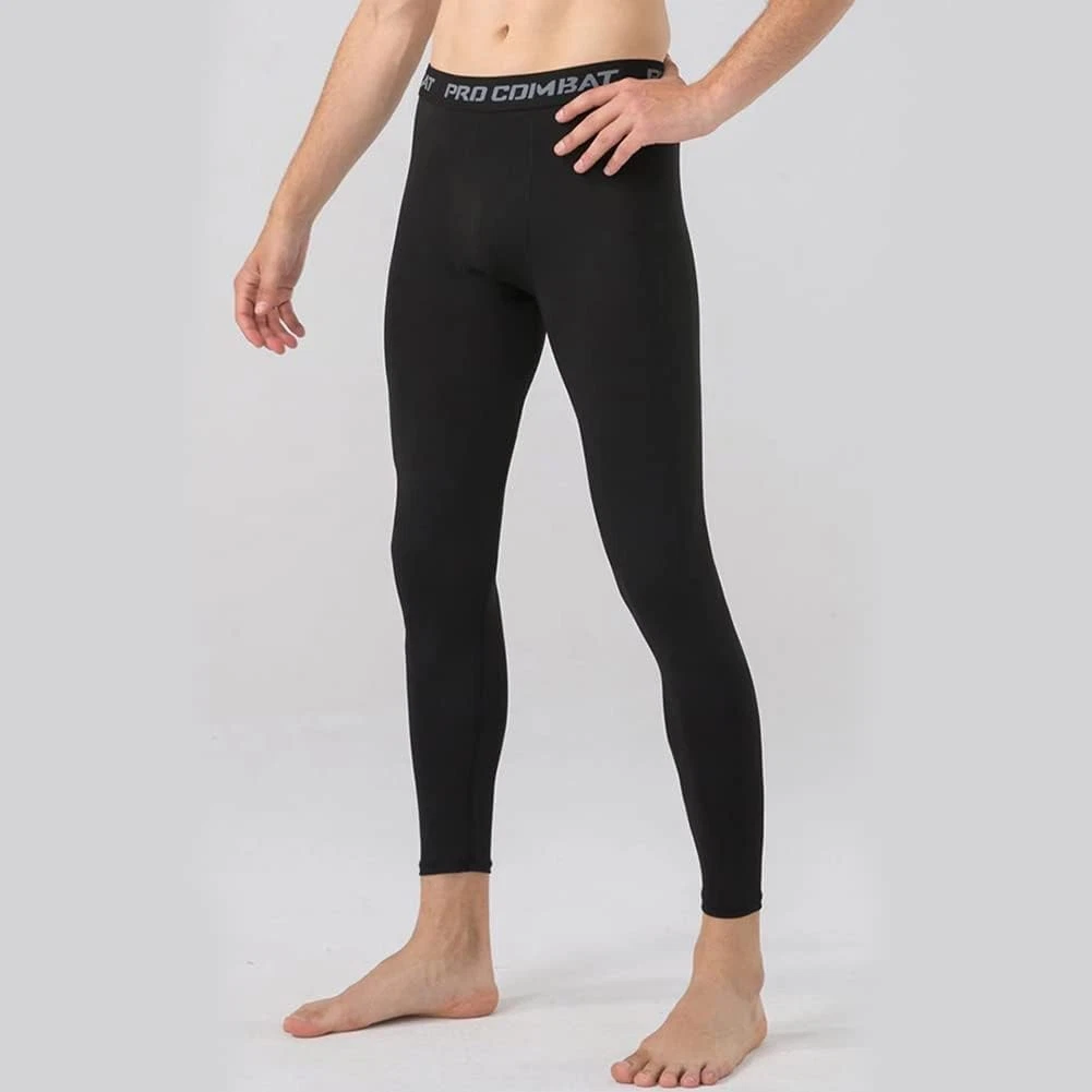 HYCOPROT Men's Compression Pants Athletic Tight,Leggings Base Medium, Black - product detail image 4