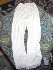 Vintage Full Length Nylon Bloomers With Lace Size Small
